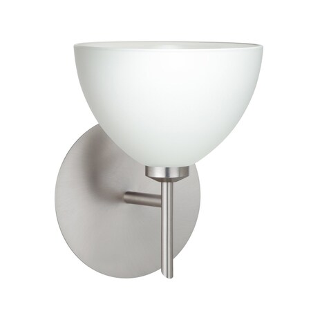 Besa Lighting Brella Mini Sconce, White, Satin Nickel Finish, 1x5W LED 1SW-467907-LED-SN
